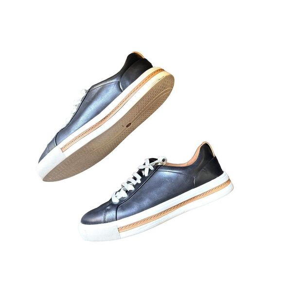 CLARKS Un Maui Lace Black‎ Leather Sneakers Sz 6 - Picture 5 of 5